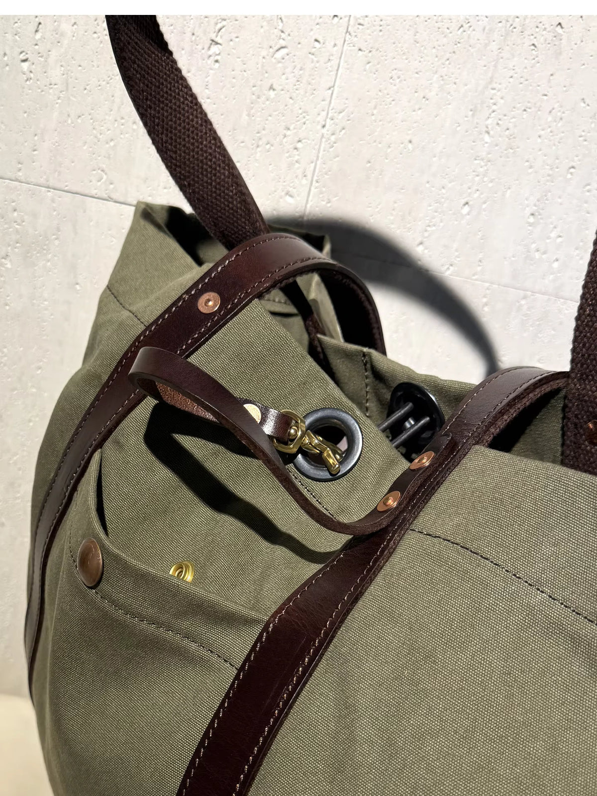 ウォッシュドキャンバス 本革トートバッグ