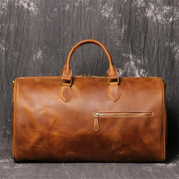 Bolso de viaje de gran capacidad de cuero de caballo