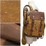 クレイジーホースレザー 防水キャンバスリュック_K