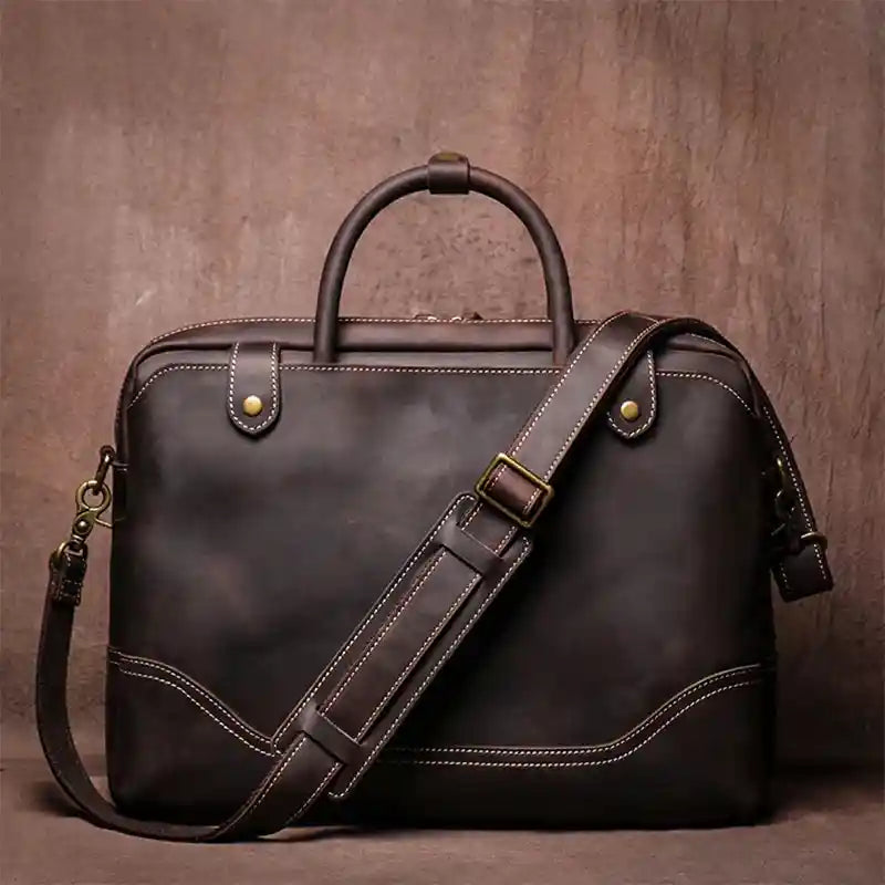Pasta de documentos em pele crazy horse — Modelo X