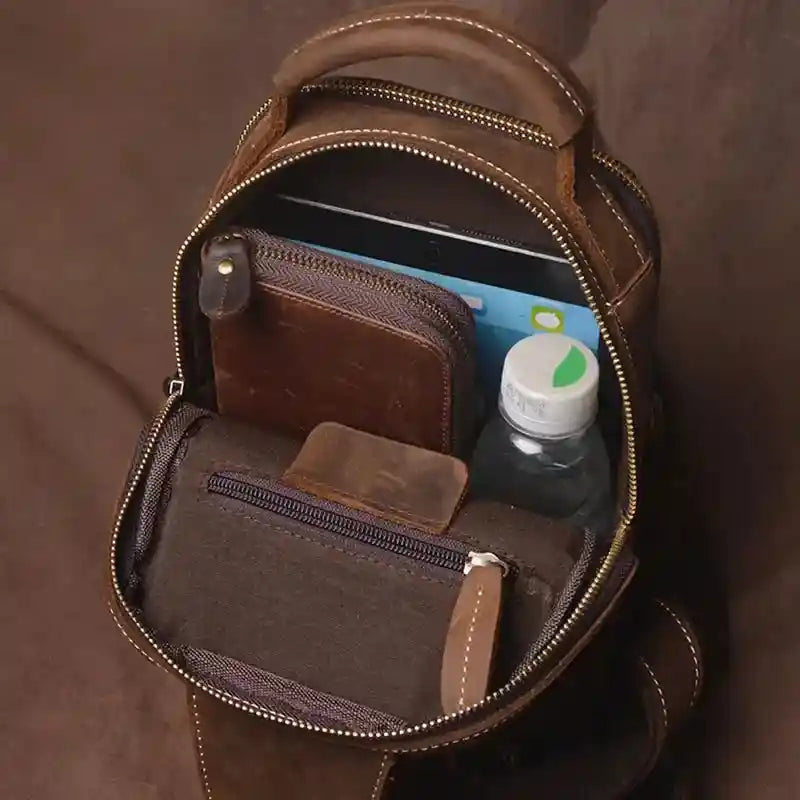 Crossbody-Tasche aus Crazy Horse-Leder — Modell E