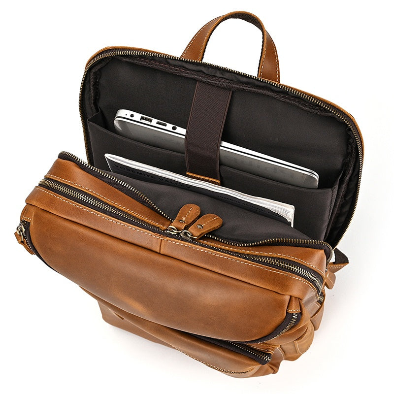 Mochila em pele crazy horse — Modelo Z — Imagem de detalhe 20