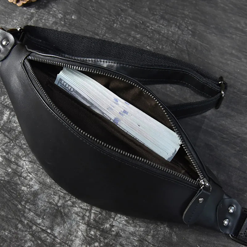 Bolsa para cinto em pele crazy horse — Modelo A