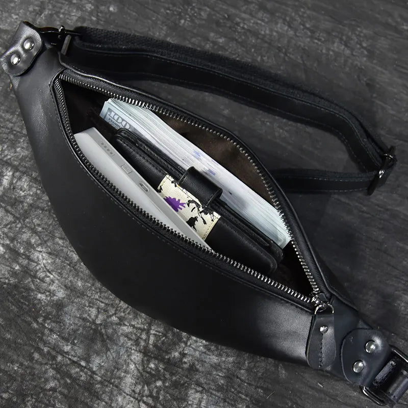 Bolsa para cinto em pele crazy horse — Modelo A
