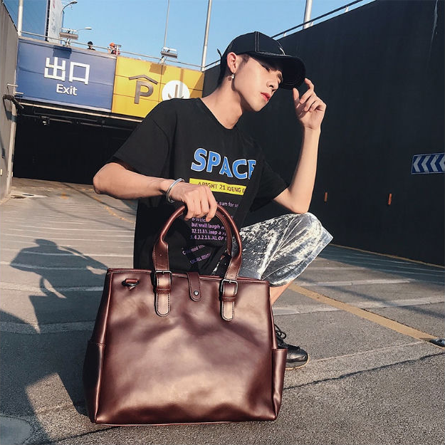 PUレザー製ショルダーバッグ_男女兼用_B - 詳細写真 9