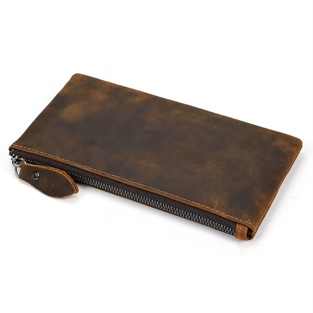 Crazy Horse Leather Long Wallet — Style A — Detail image 4