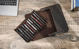 Organizador para 12 canetas em pele crazy horse — Modelo D