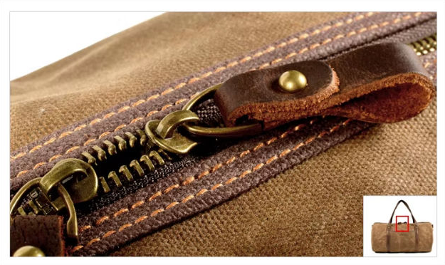 Reisetasche mit Lederbesatz aus Canvas — Modell A
