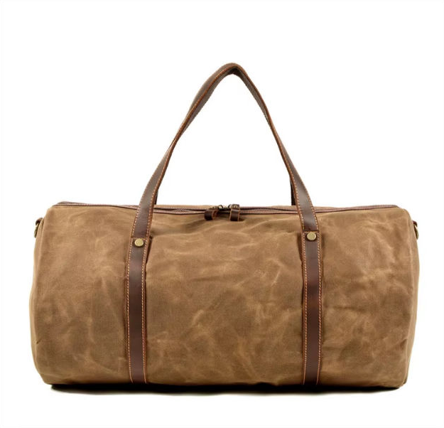 Reisetasche mit Lederbesatz aus Canvas — Modell A
