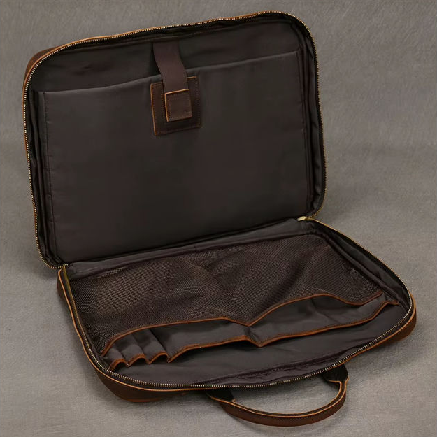 Aktentasche aus Crazy Horse-Leder — Modell U — Detailansicht 11