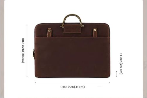 Schmale Aktentasche aus Crazy Horse-Leder — Modell W
