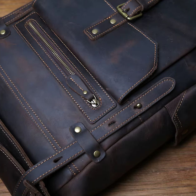Crazy Horse Leather Backpack — Style AS — Detail image 11