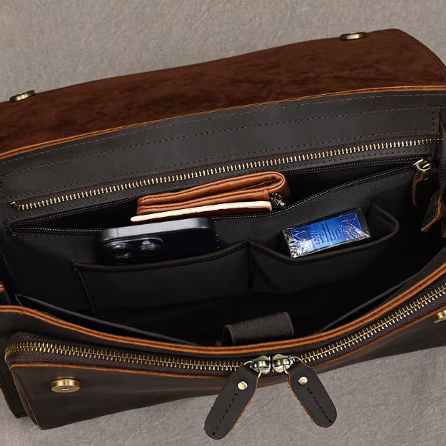 Aktentasche aus Crazy Horse-Leder — Modell Z — Detailansicht 8