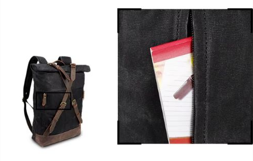 Rucksack aus gewachstem Canvas und Leder — Modell C — Detailansicht 9