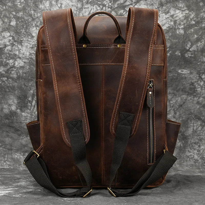 Mochila em pele crazy horse — Modelo K — Imagem de detalhe 6