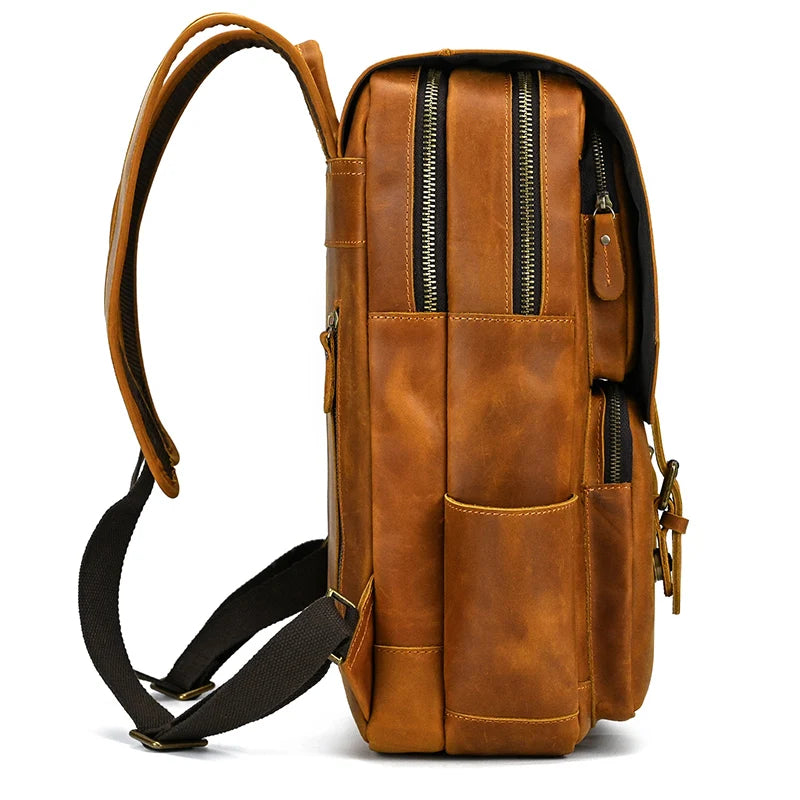 Mochila em pele crazy horse — Modelo K — Imagem de detalhe 14