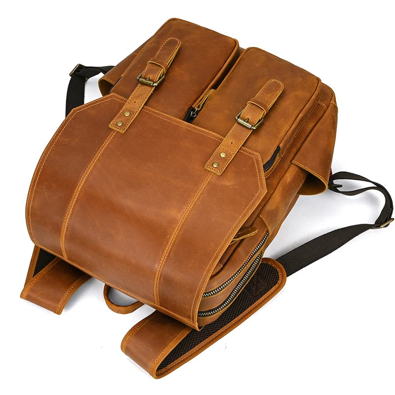 Mochila em pele crazy horse — Modelo K — Imagem de detalhe 16