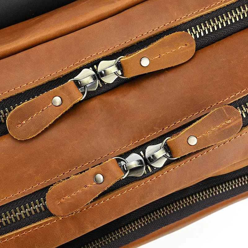 Mochila em pele crazy horse — Modelo K — Imagem de detalhe 23