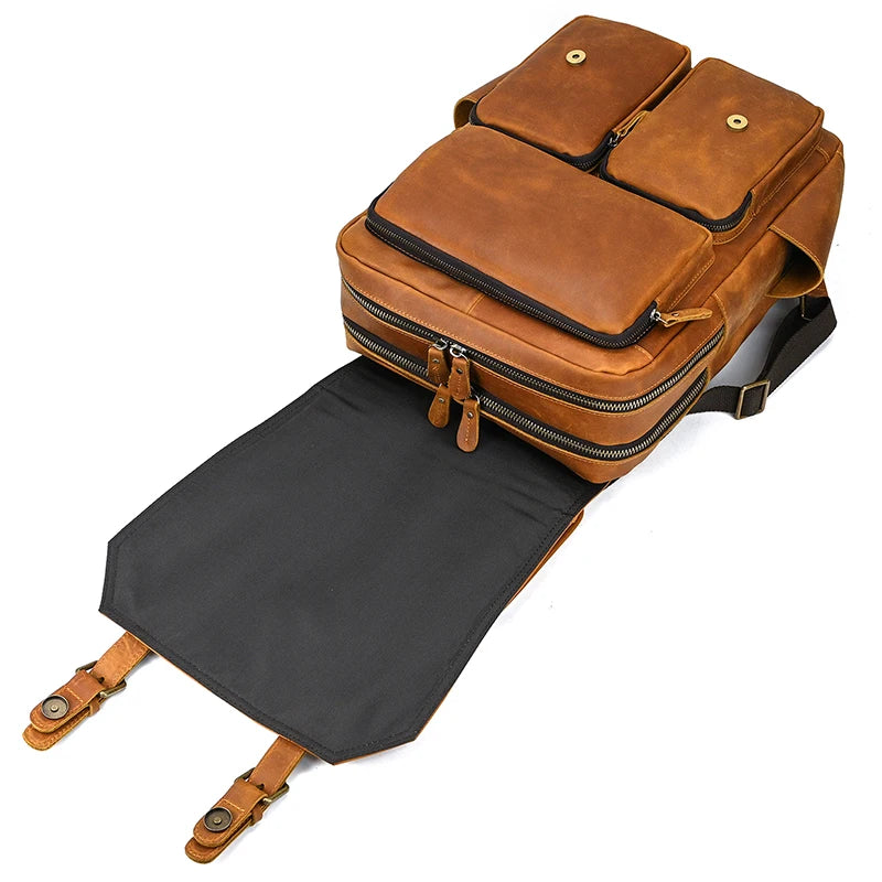 Mochila em pele crazy horse — Modelo K — Imagem de detalhe 24