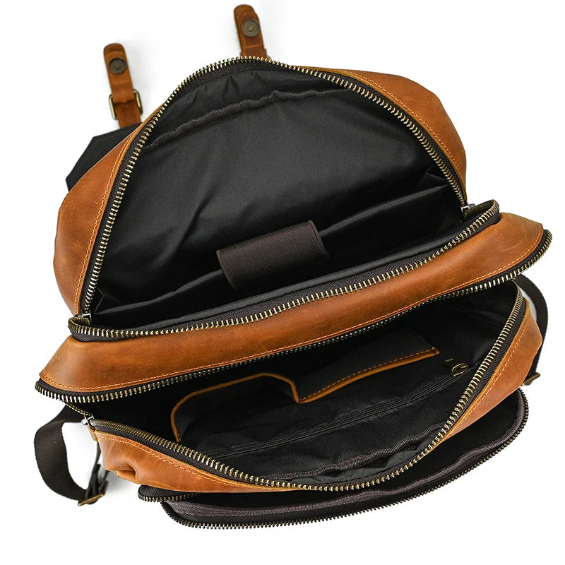Mochila em pele crazy horse — Modelo K — Imagem de detalhe 26