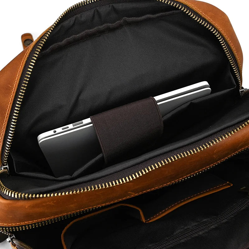 Mochila em pele crazy horse — Modelo K — Imagem de detalhe 27