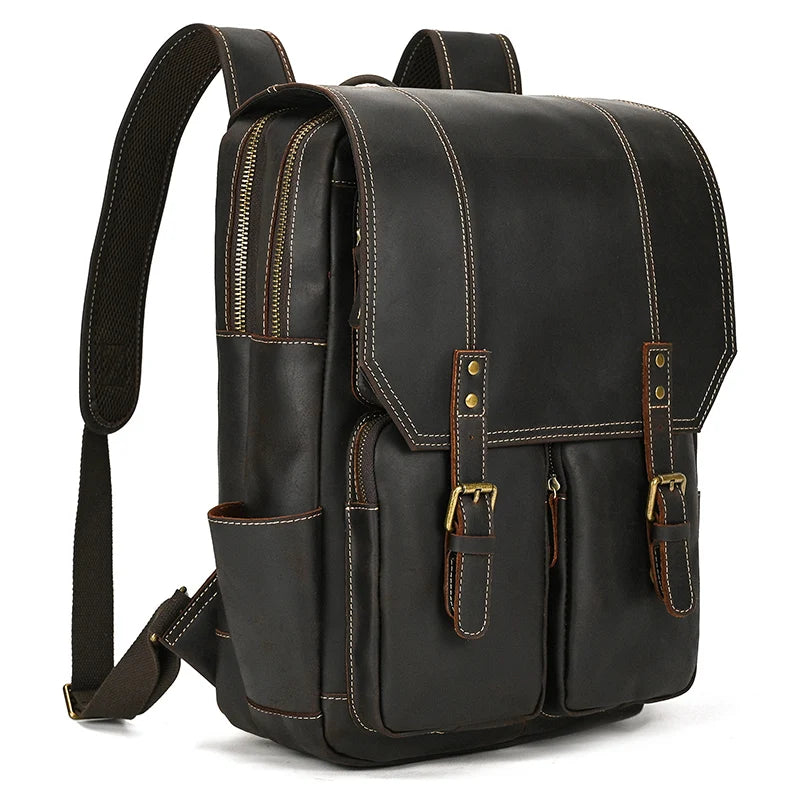 Mochila em pele crazy horse — Modelo K — Imagem de detalhe 31