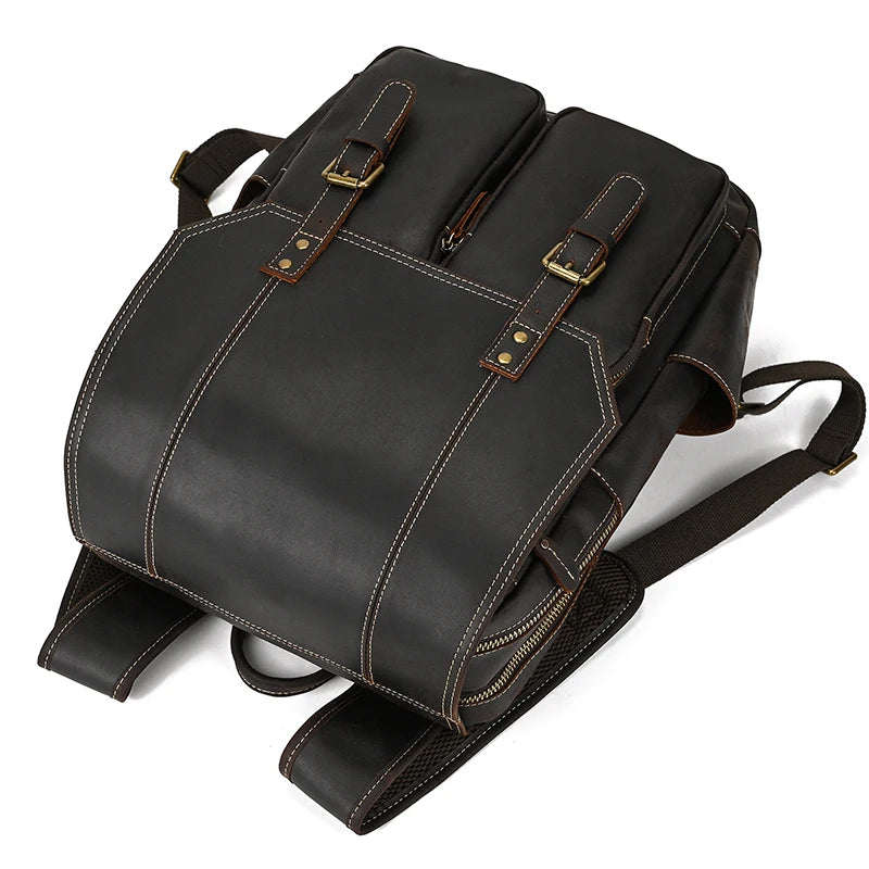 Mochila em pele crazy horse — Modelo K — Imagem de detalhe 35