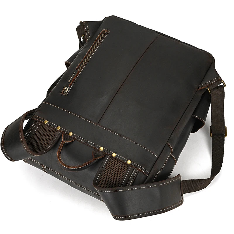 Mochila em pele crazy horse — Modelo K — Imagem de detalhe 36