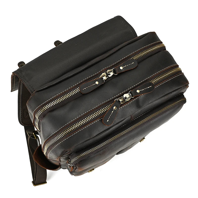 Mochila em pele crazy horse — Modelo K — Imagem de detalhe 38