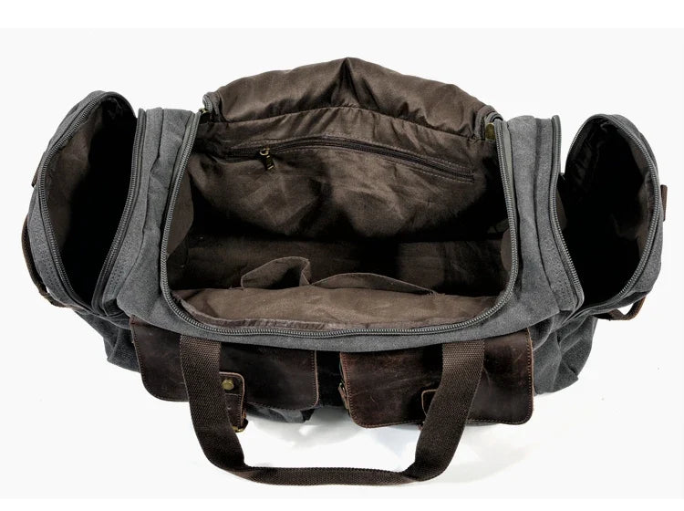 Duffle-Bag aus gewachstem Canvas und Leder — Modell B — Detailansicht 7