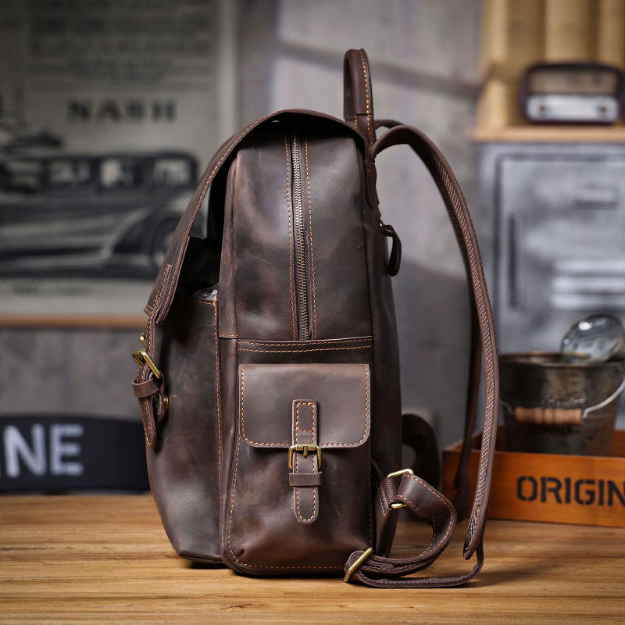 Crazy Horse Leather Backpack — Style AU