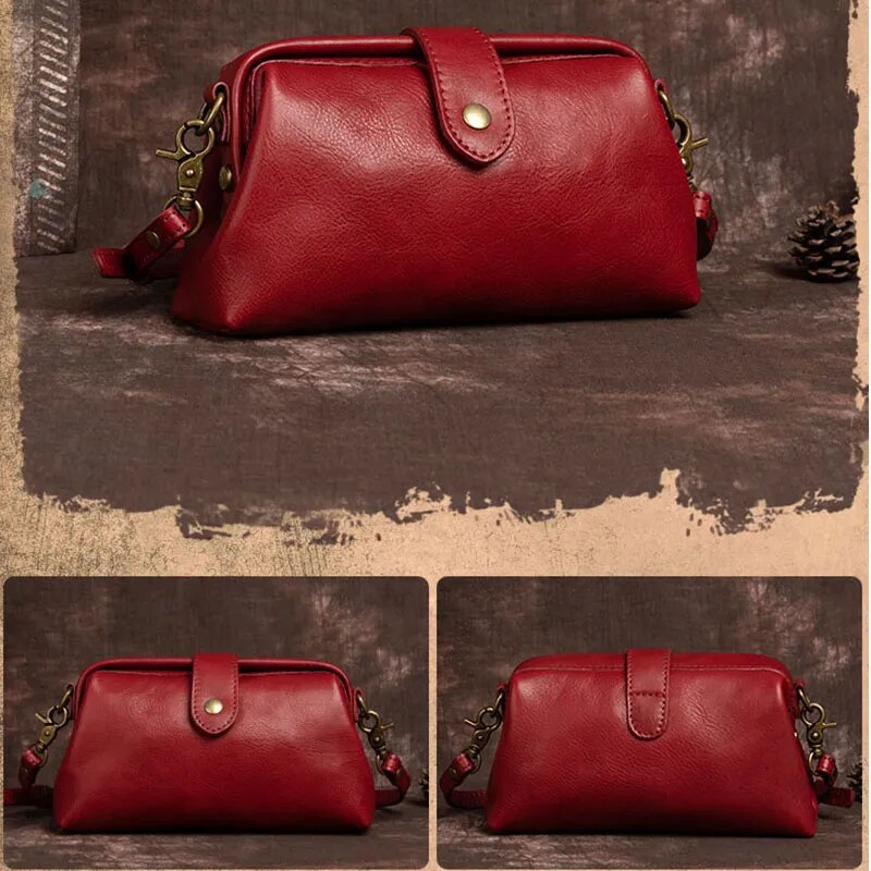 Genuine leather shoulder bag for women