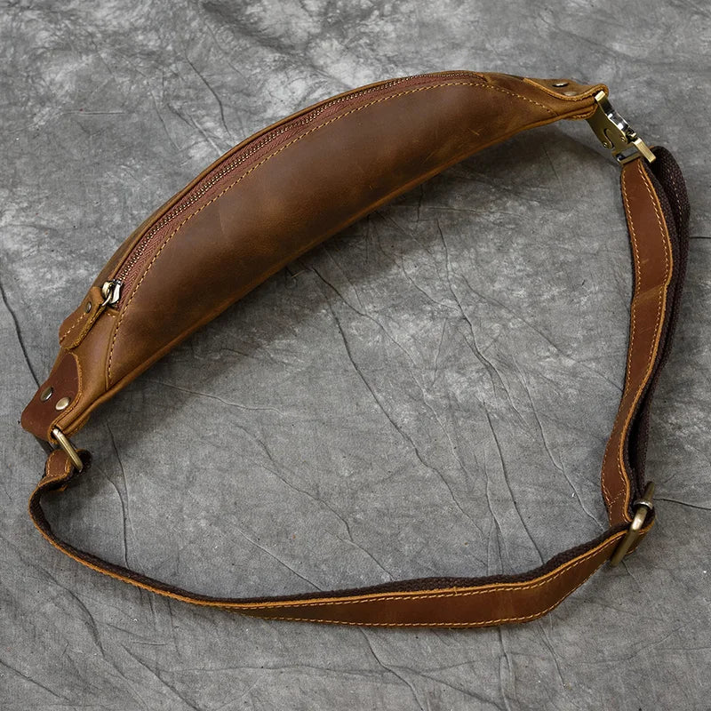 Bolsa para cinto em pele crazy horse — Modelo A — Imagem de detalhe 5