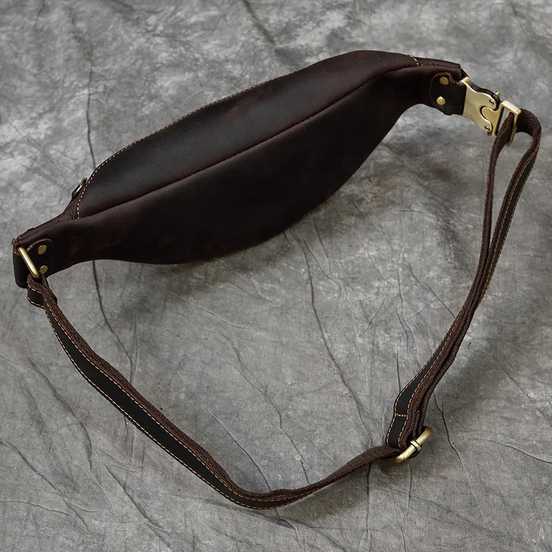 Bolsa para cinto em pele crazy horse — Modelo A — Imagem de detalhe 18