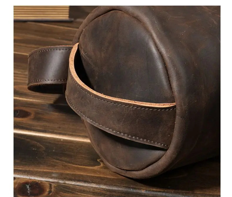 Crossbodyväska i crazy horse-läder — Modell U — Detaljbild 9