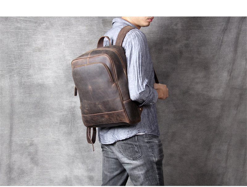 Mochila em pele crazy horse — Modelo AC