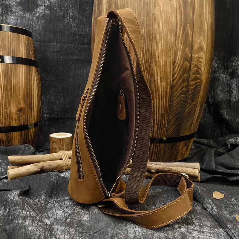 Crazy Horse Leather Crossbody Bag — Style C — Detail image 13