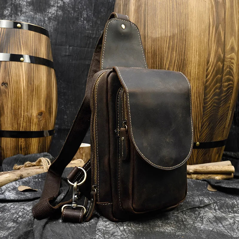 Crazy Horse Leather Crossbody Bag — Style C — Detail image 36