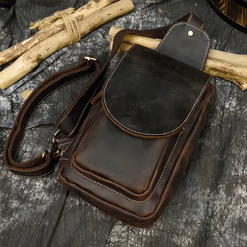 Crazy Horse Leather Crossbody Bag — Style C — Detail image 39
