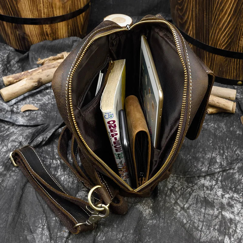 Crazy Horse Leather Crossbody Bag — Style C — Detail image 41