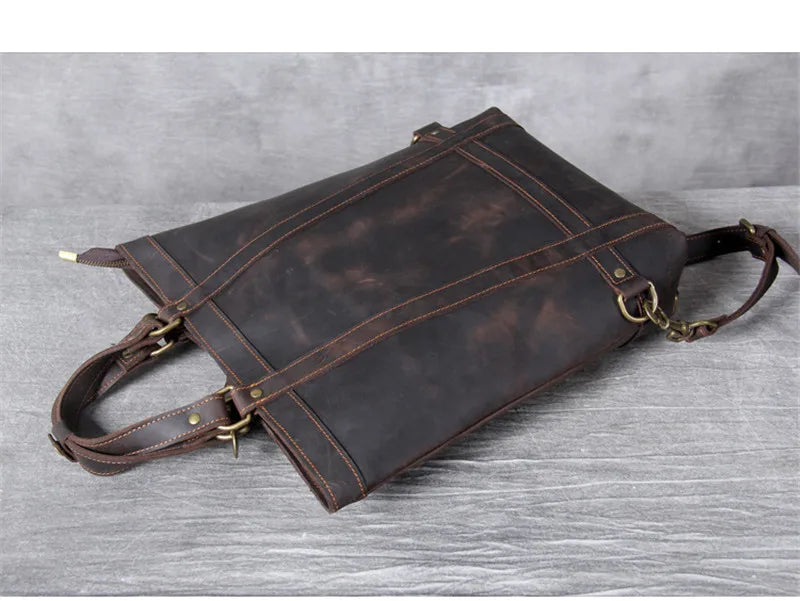 Crazy Horse Leather 3-Way Tote — Style K — Detail image 11