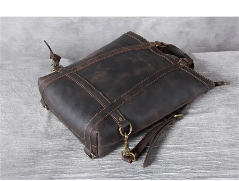 Crazy Horse Leather 3-Way Tote — Style K — Detail image 12