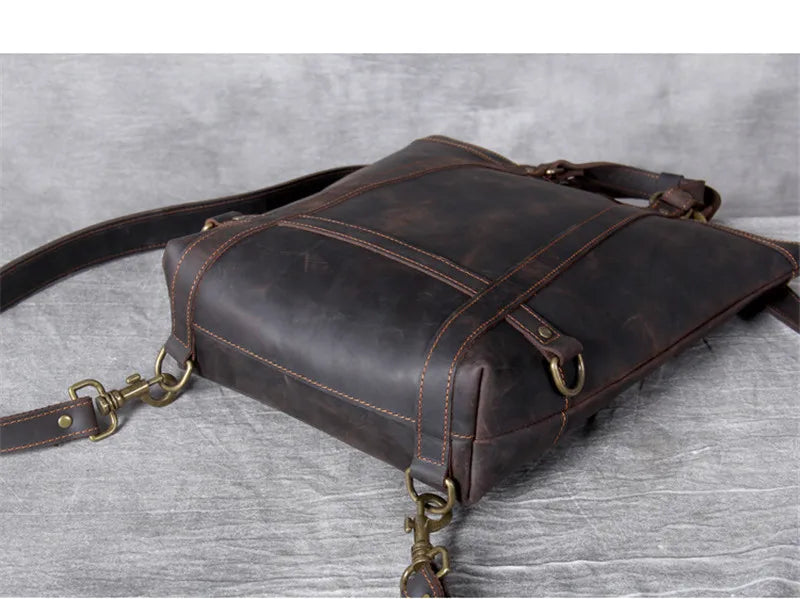 Crazy Horse Leather 3-Way Tote — Style K — Detail image 15