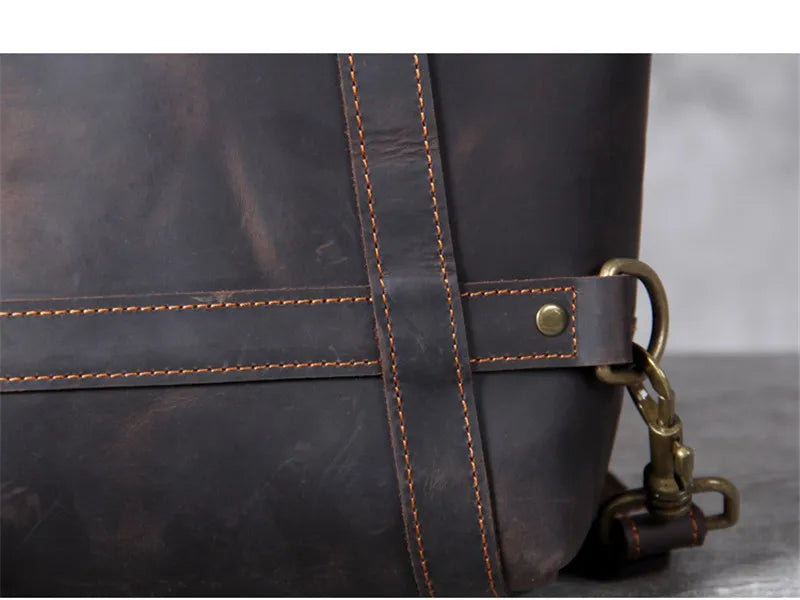 Crazy Horse Leather 3-Way Tote — Style K — Detail image 18