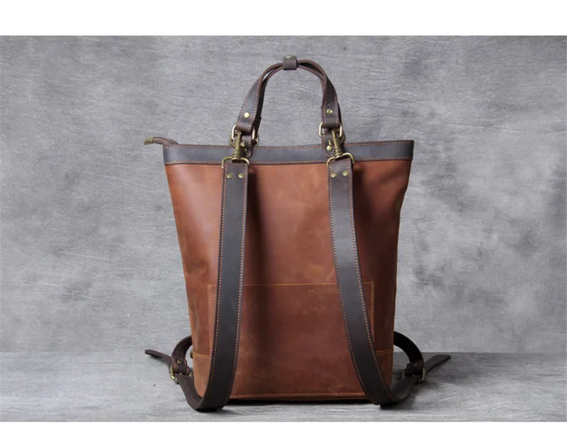Crazy Horse Leather 3-Way Tote — Style K — Detail image 25