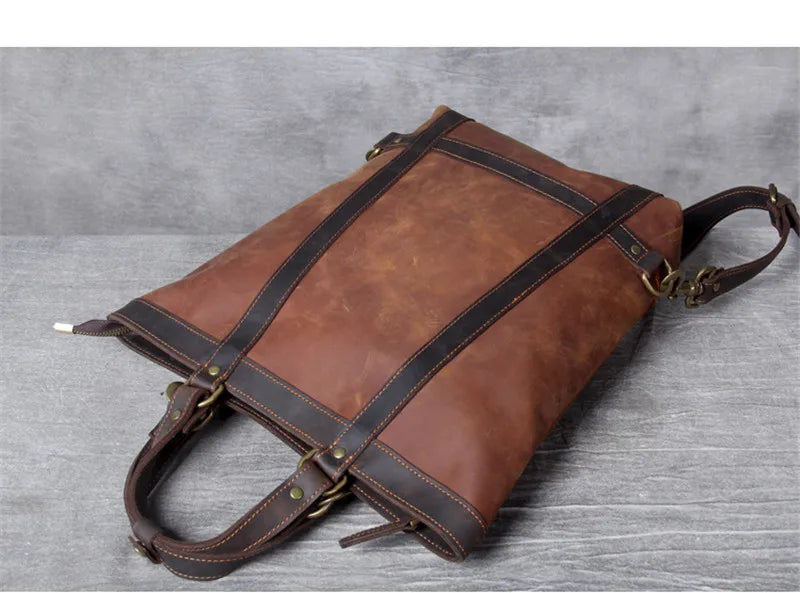 Crazy Horse Leather 3-Way Tote — Style K — Detail image 26