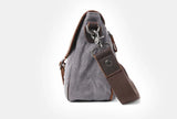 Crazy Horse Leather Waterproof Canvas Shoulder Bag_D