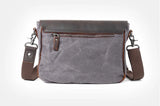Crazy Horse Leather Waterproof Canvas Shoulder Bag_D