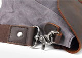 Crazy Horse Leather Waterproof Canvas Shoulder Bag_D