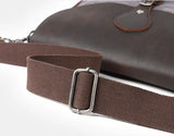 Crazy Horse Leather Waterproof Canvas Shoulder Bag_D